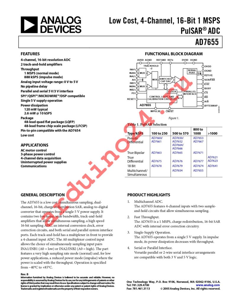 AD7655AST datasheet