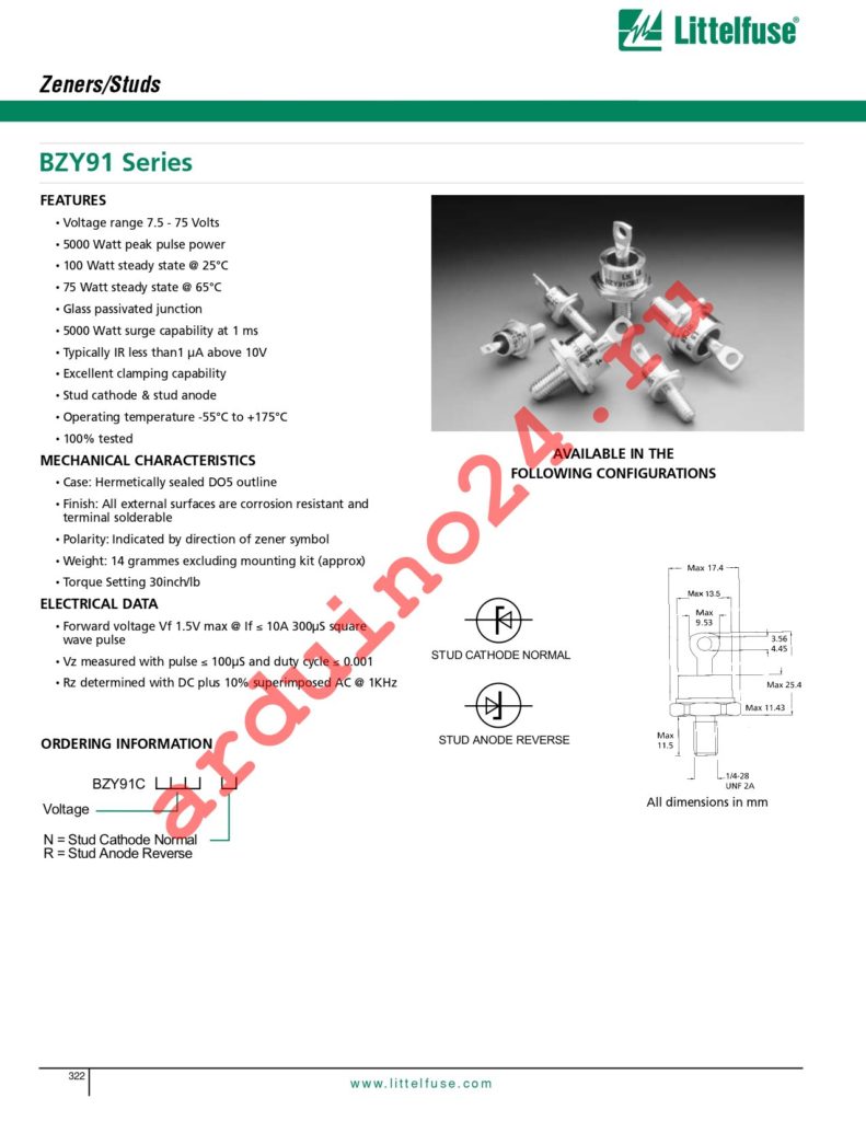 BZY91C12R datasheet