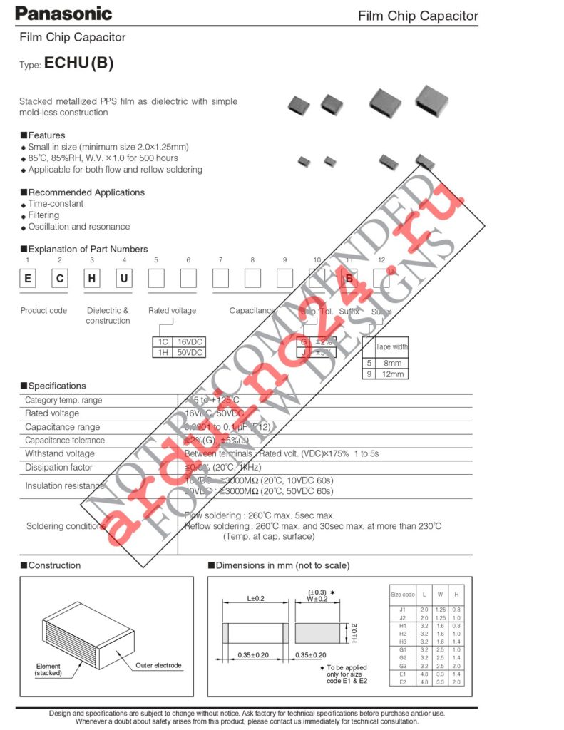 ECH-U1H682JB5 datasheet