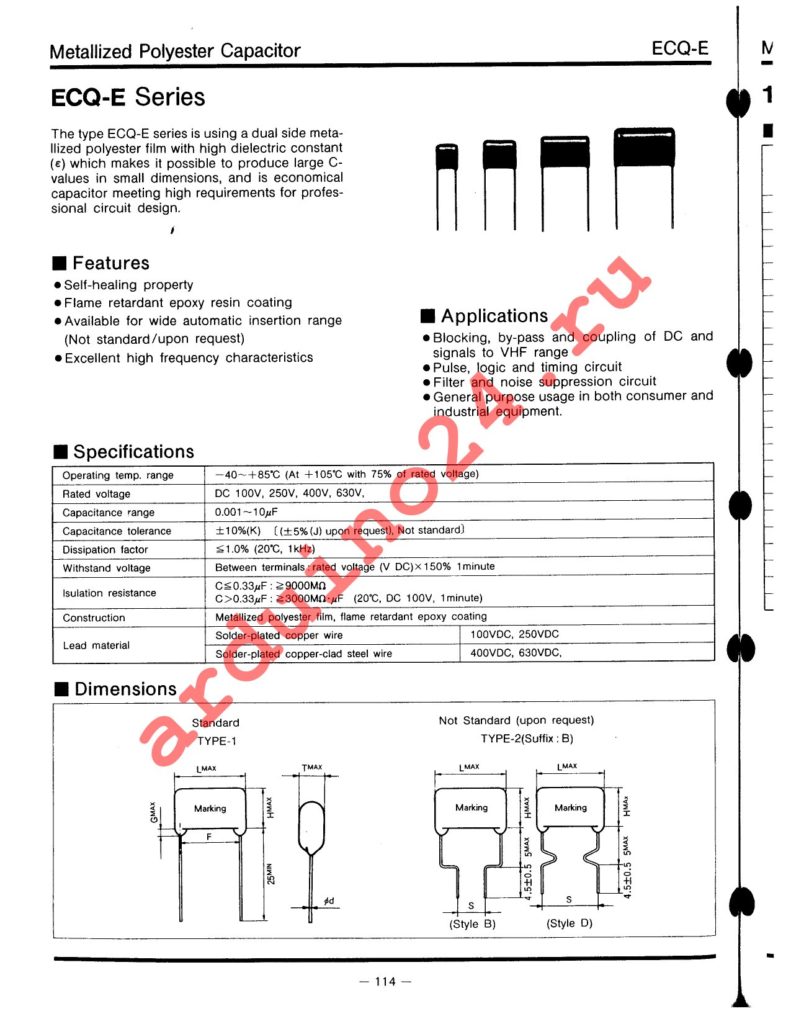 ECQ-E2273KS datasheet