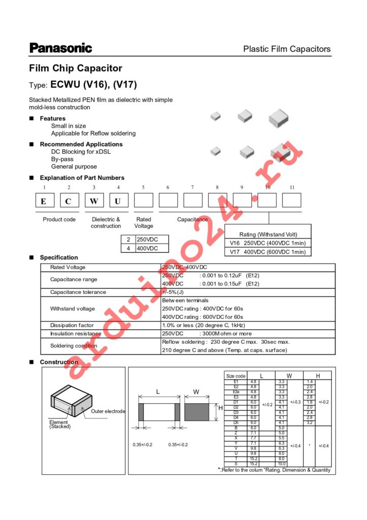 ECW-U4102V17 datasheet