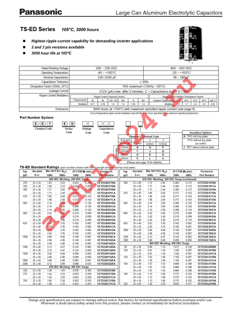 EET-ED2W181EA datasheet