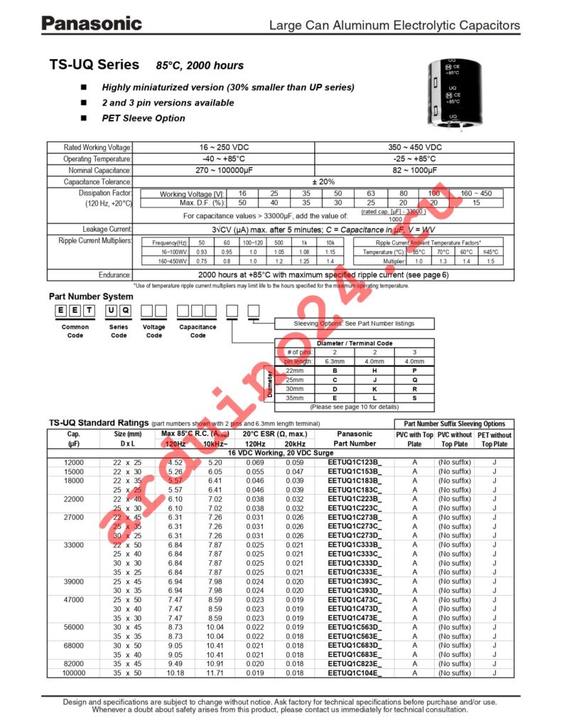 EET-UQ2W121BA datasheet
