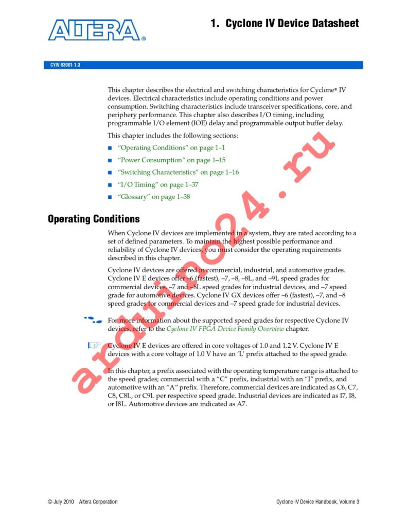 EP4CGX110DF27C7N datasheet