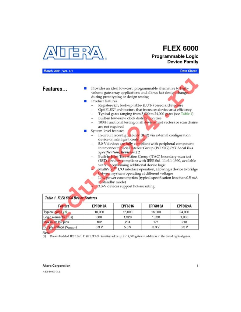 EPF6010ATC100-3N datasheet