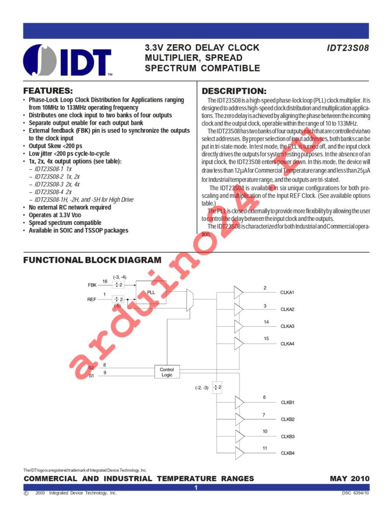 IDT23S08-2HDCI8 datasheet