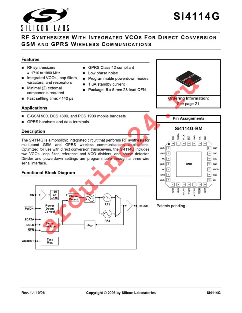 SI4114G-B-GM datasheet