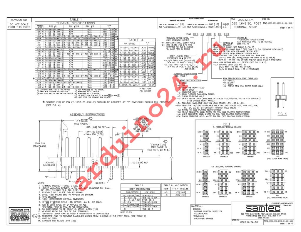 TSW-114-26-G-D datasheet