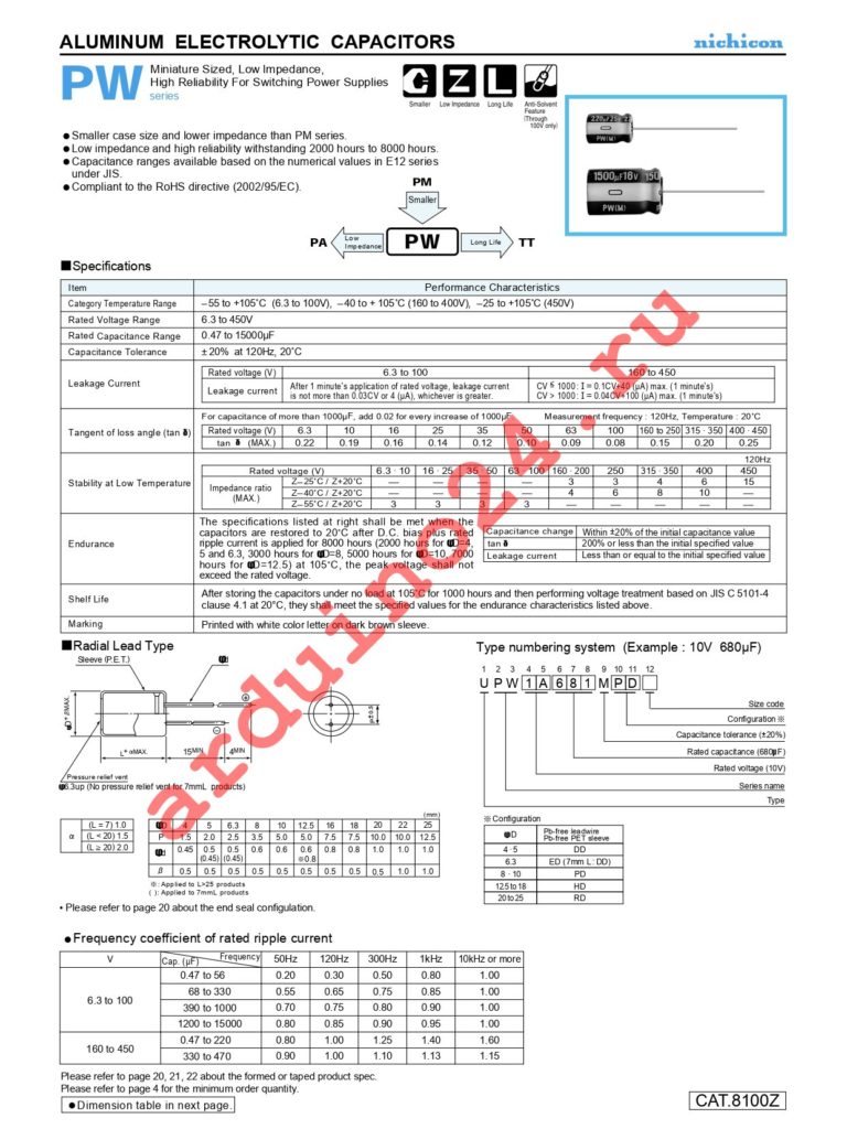 UPW1A390MDD datasheet