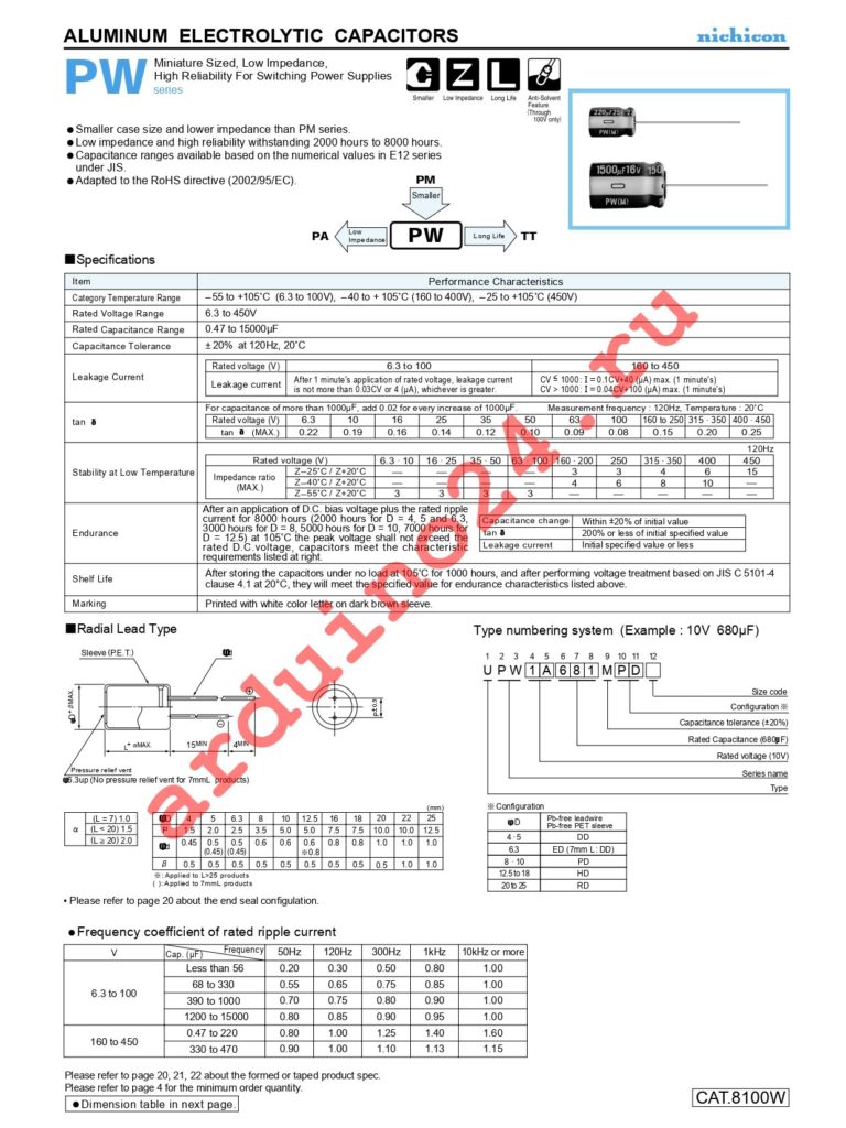 UPW1H010MDD datasheet