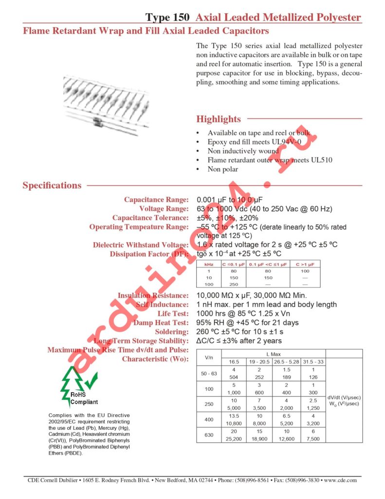 150684J250GE datasheet