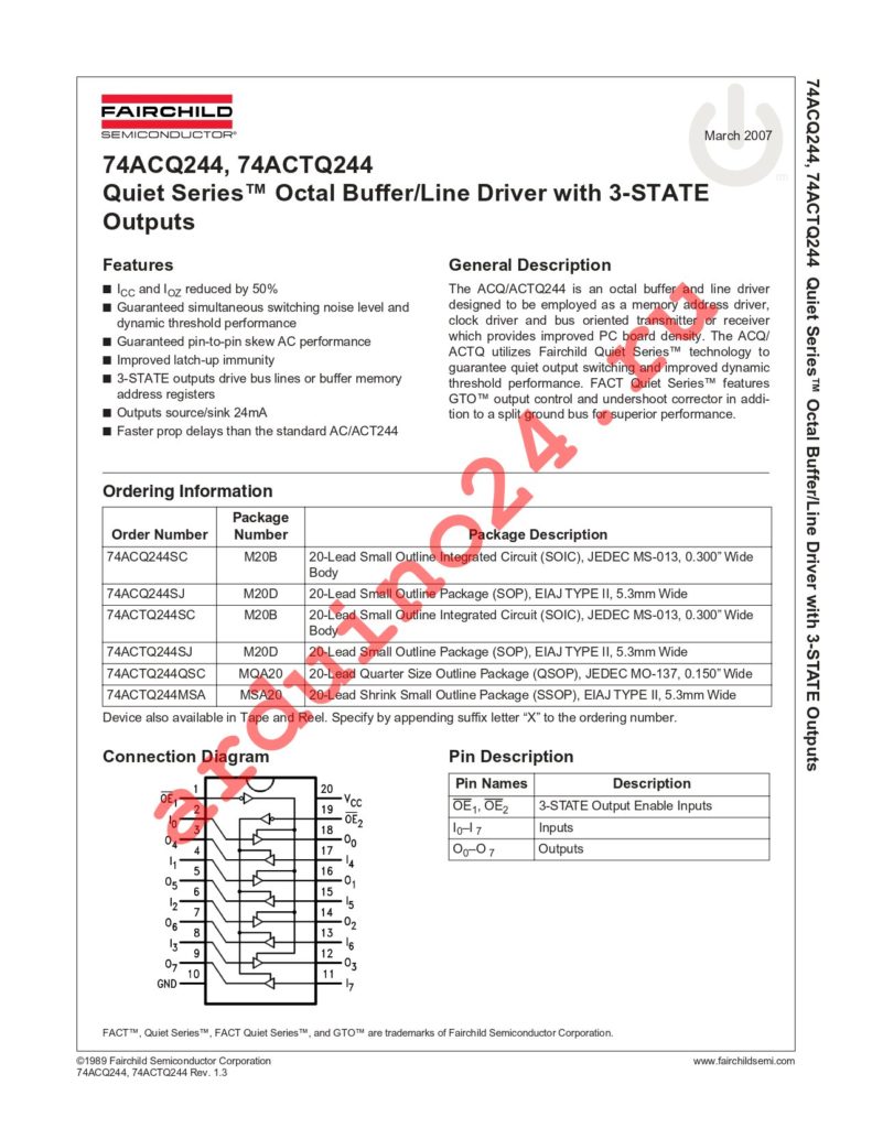 74ACQ244PC datasheet