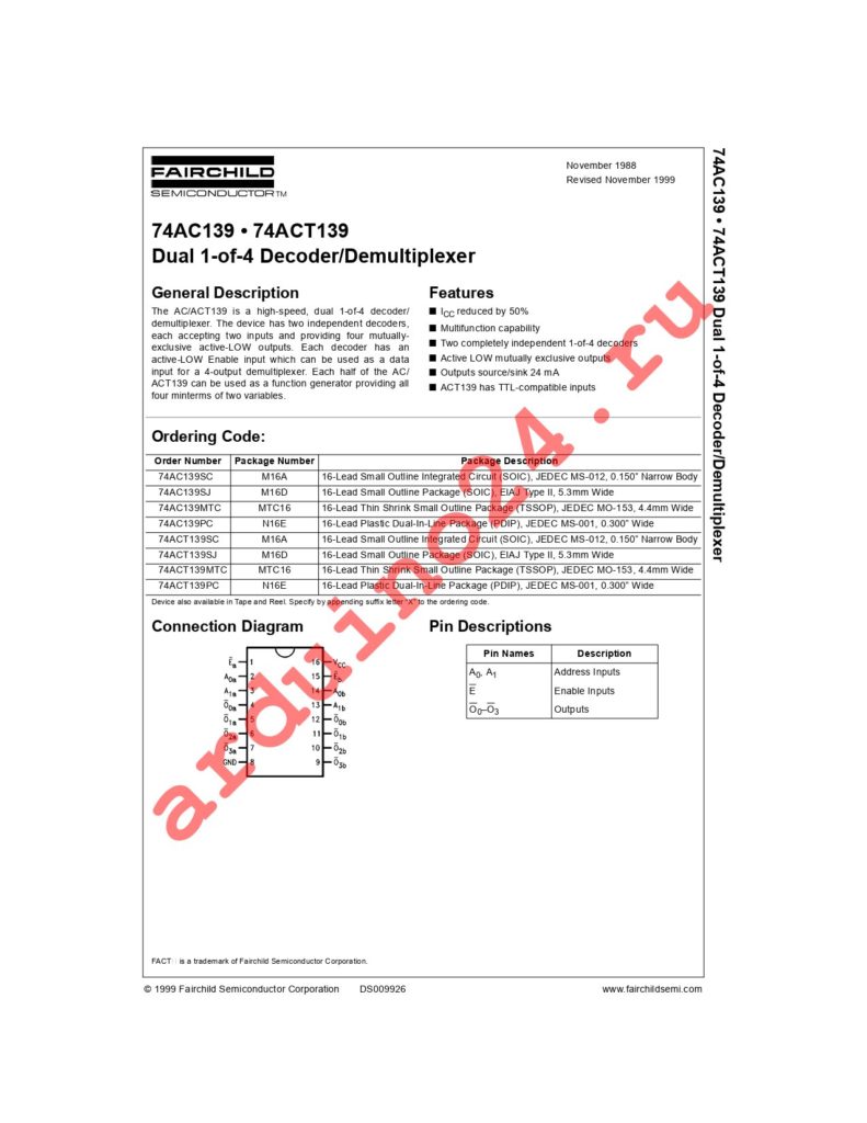 74ACT139SC datasheet