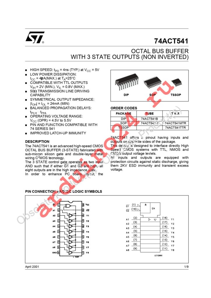 74ACT541B datasheet