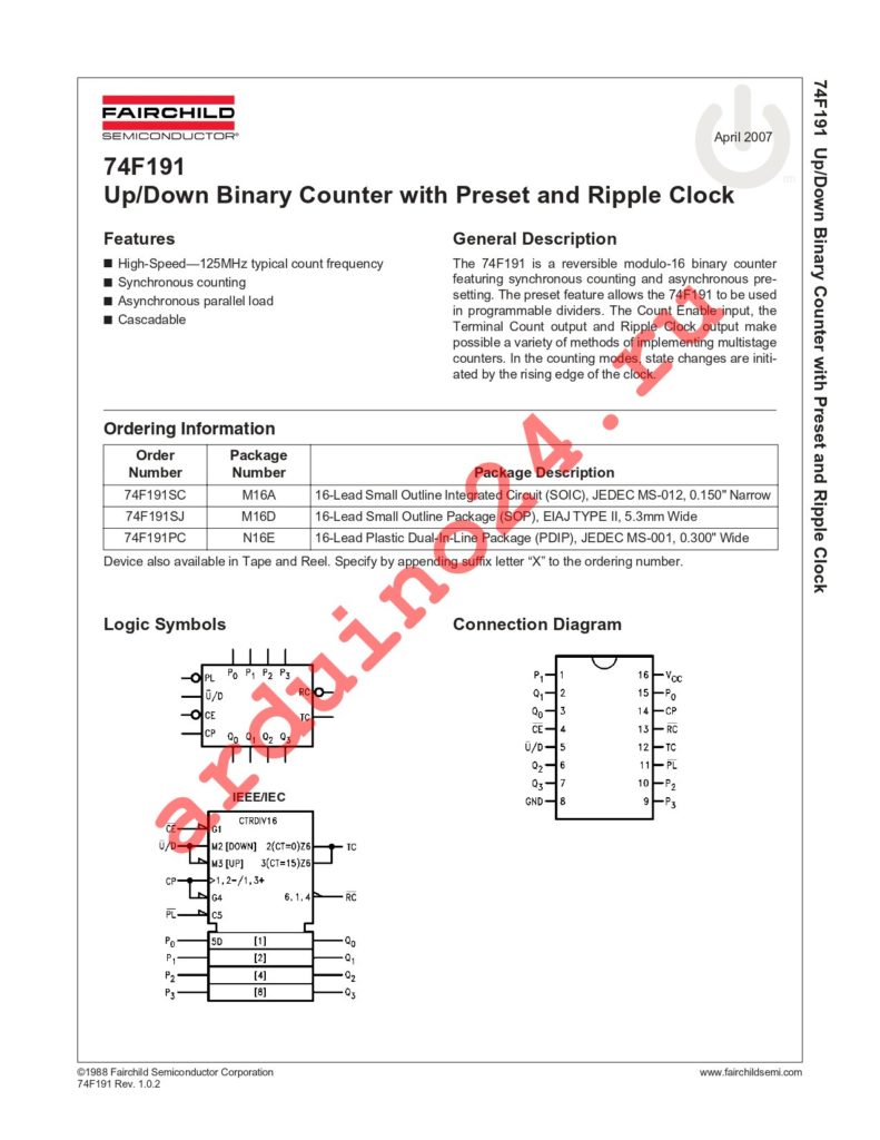 74F191PC datasheet