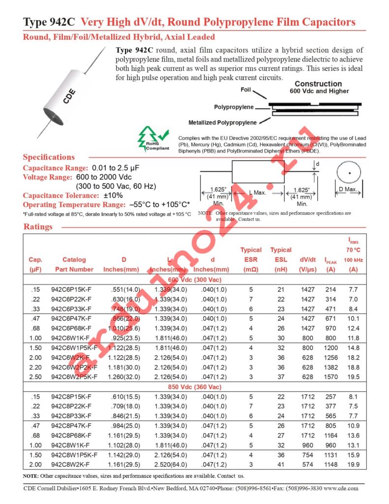 942C16S68K-F datasheet