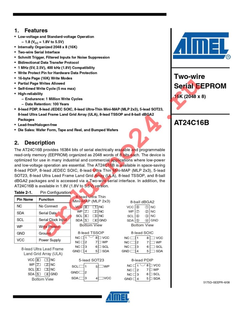 AT24C16BN-SH-B datasheet