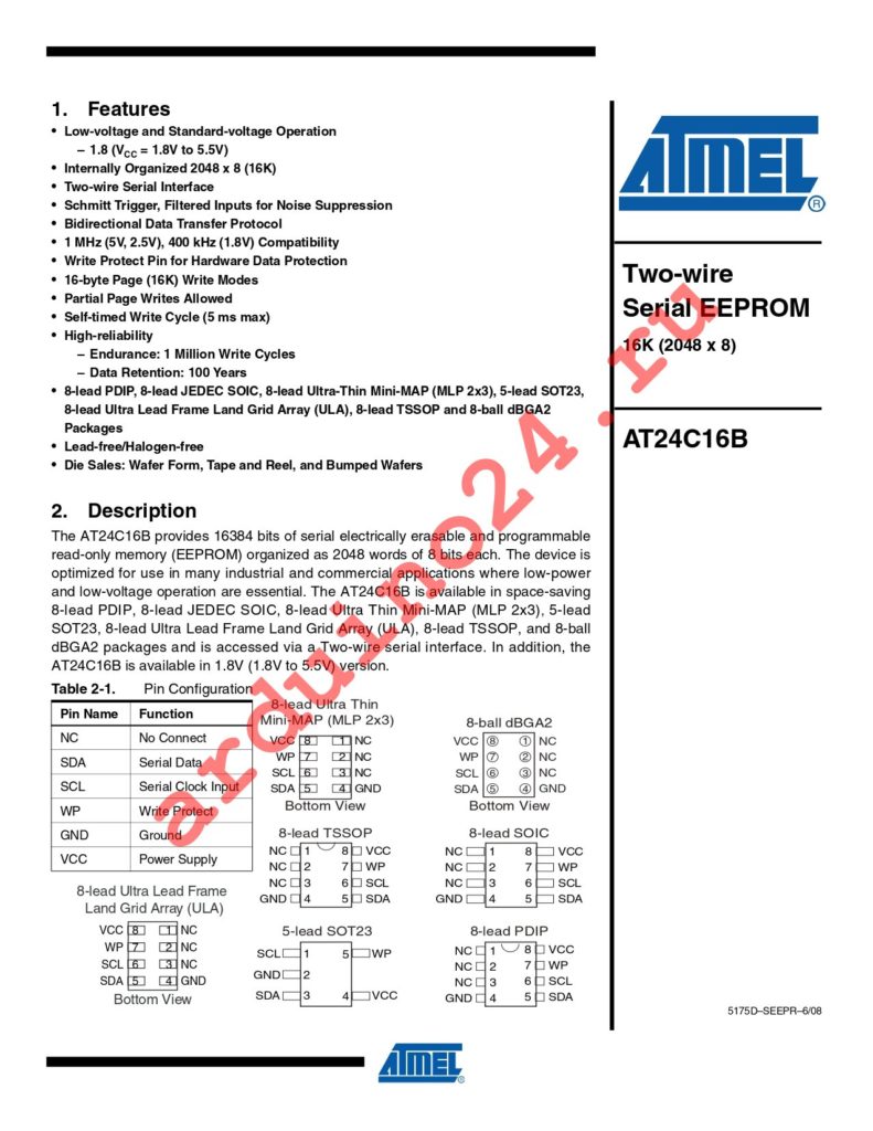 AT24C16BY6-YH-T datasheet