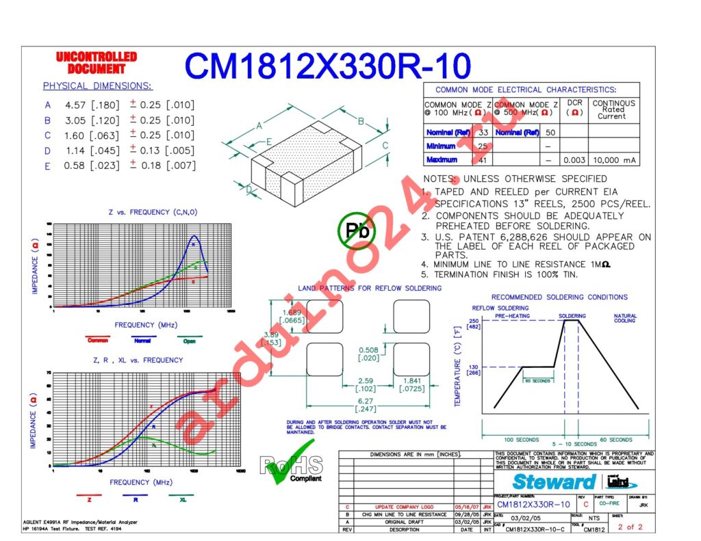 CM1812X330R-10 datasheet