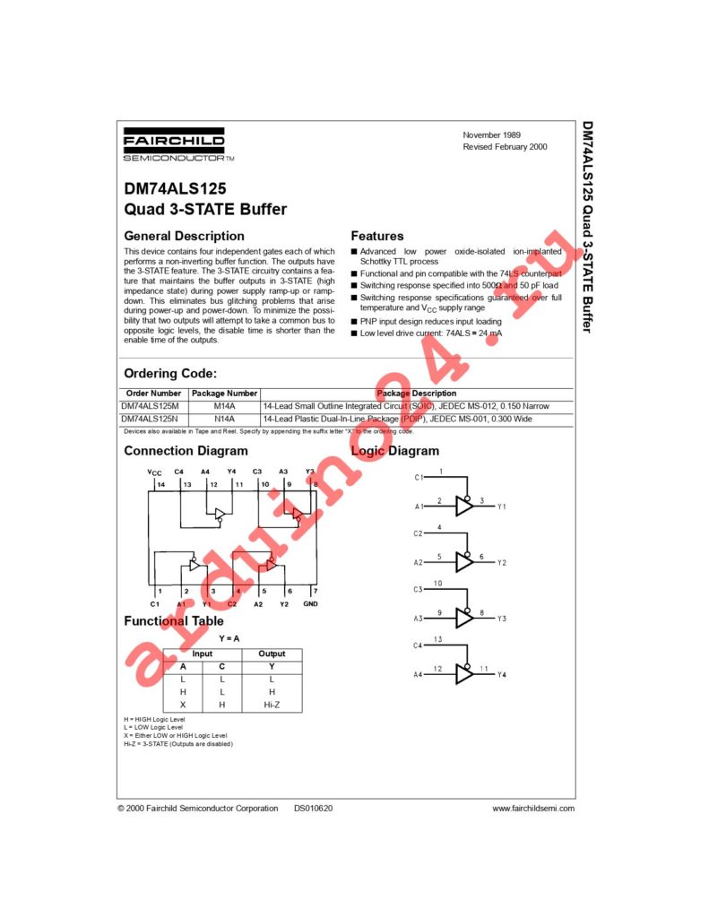 DM74ALS125M datasheet