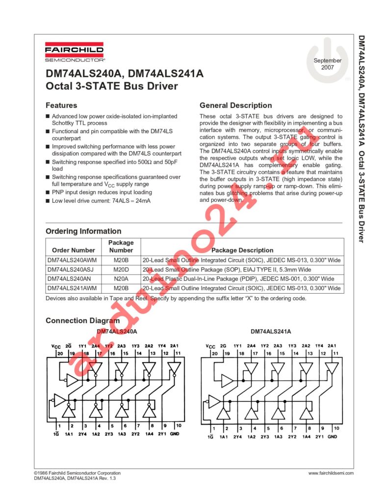 DM74ALS241AWMX datasheet