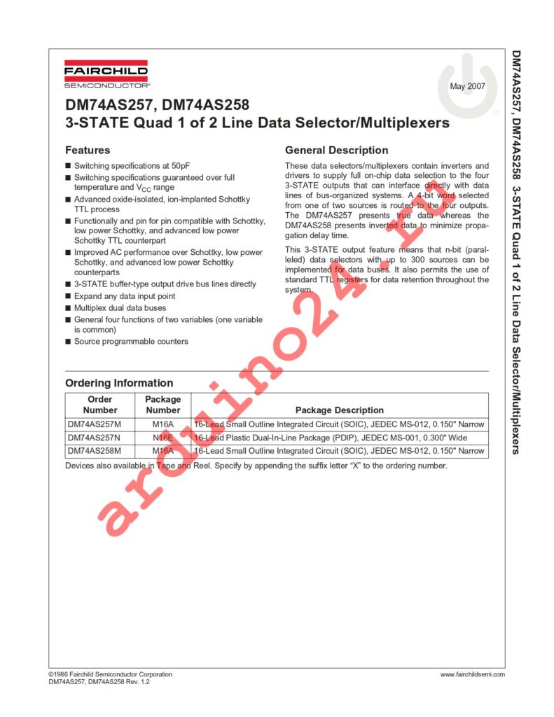 DM74AS258N datasheet