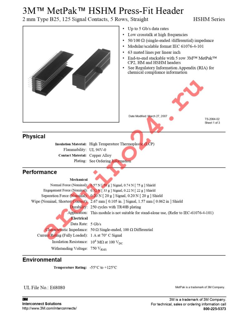 HSHM-H125B4-5CP1-TR40B datasheet