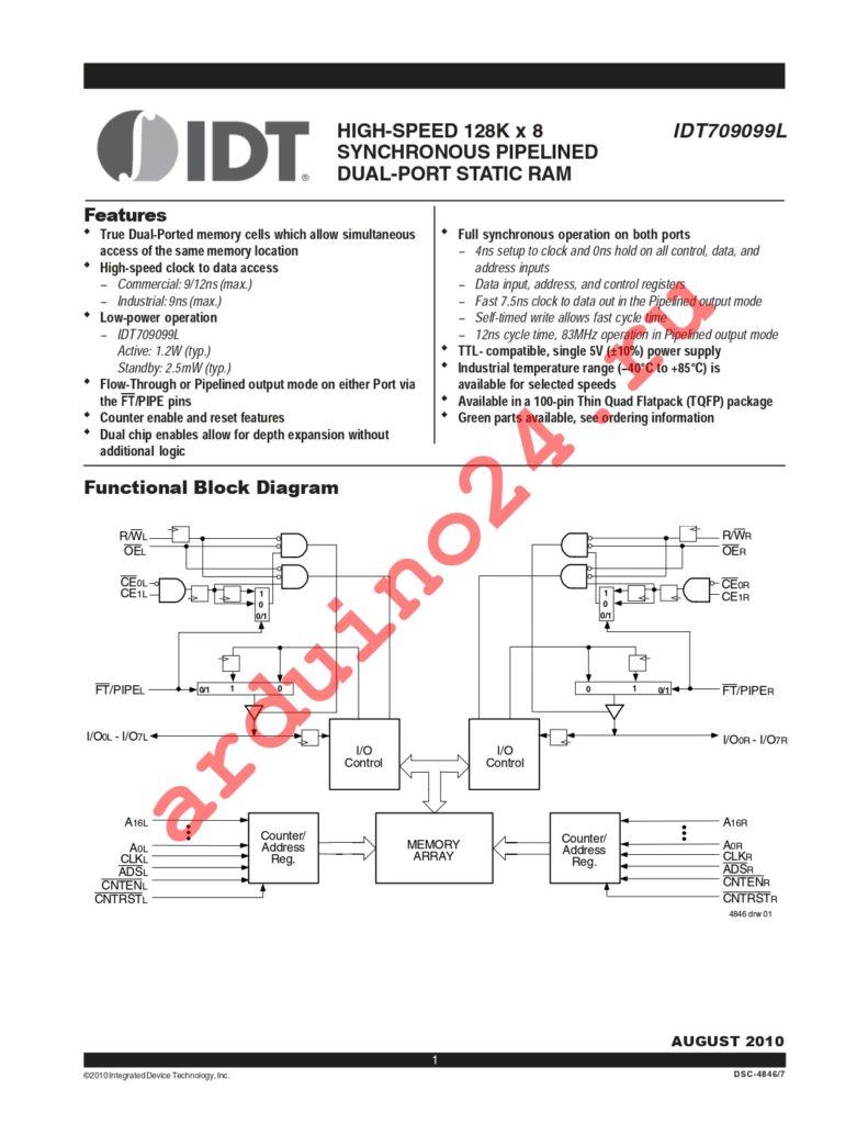 IDT709099L9PFI8 datasheet