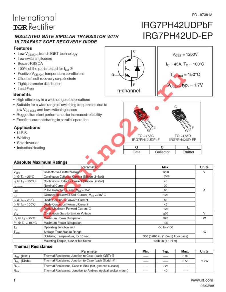 IRG7PH42UD-EP datasheet