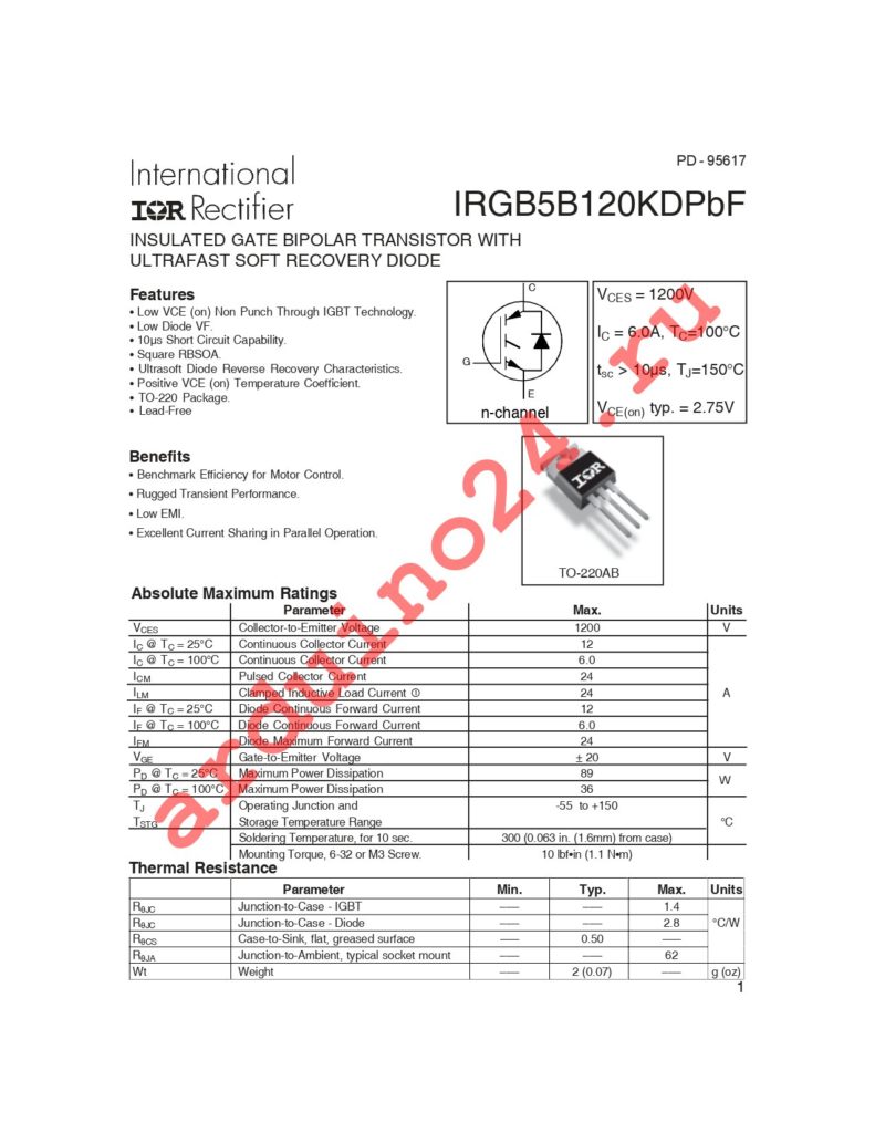 IRGB5B120KDPBF datasheet