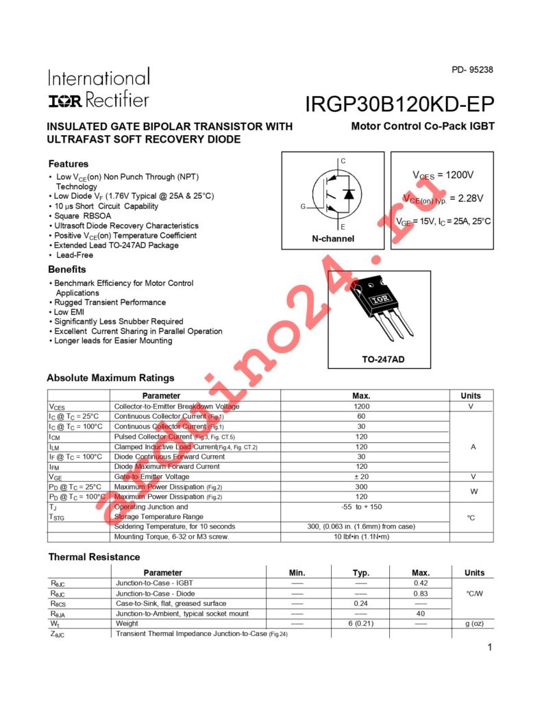 IRGP30B120KD-EP datasheet