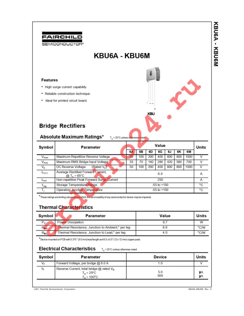 KBU6B datasheet
