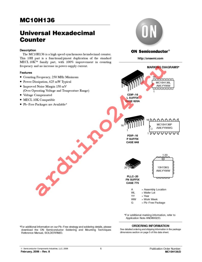 MC10H136FNR2G datasheet