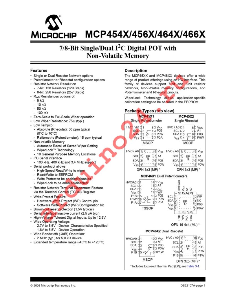 MCP4641T-103E/ST datasheet