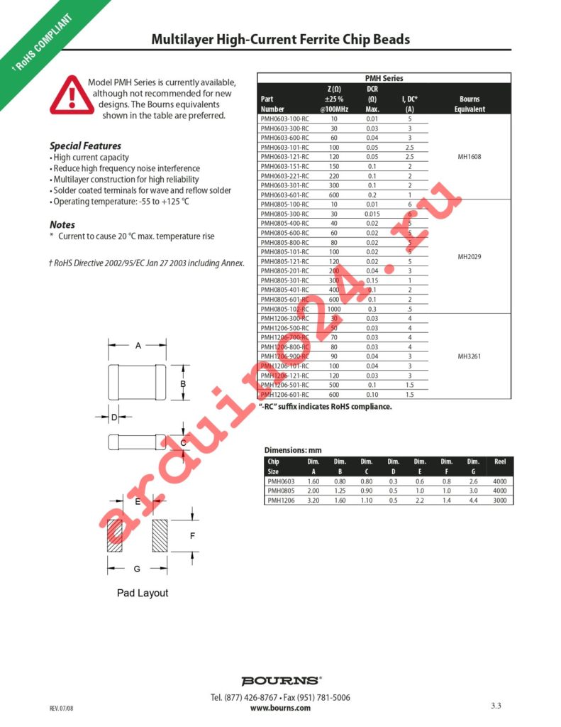 PMH0603-100-RC datasheet