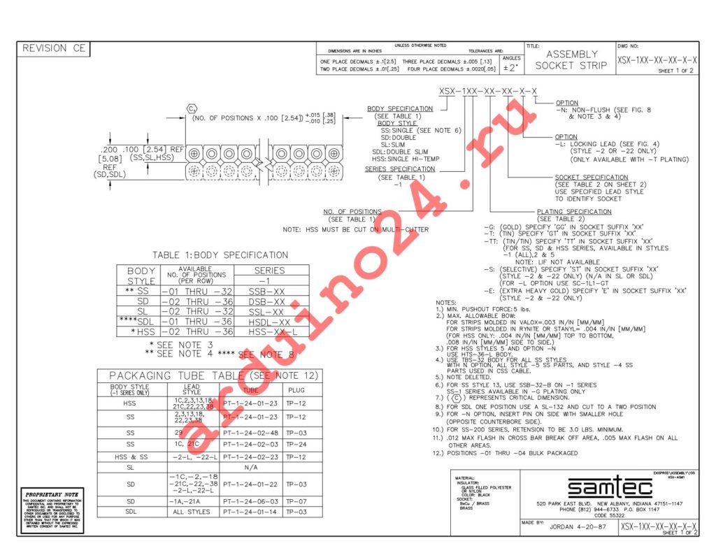 SDL-103-T-10 datasheet