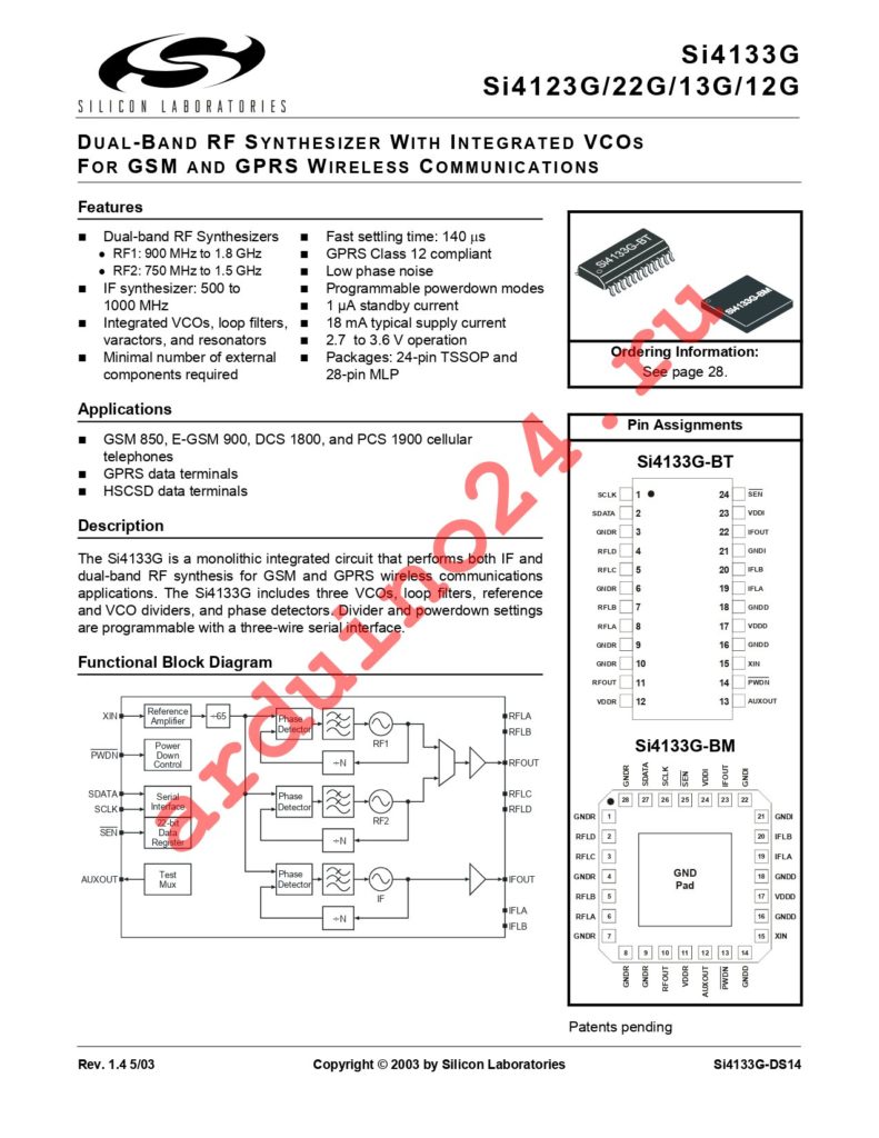 SI4122G-BM datasheet