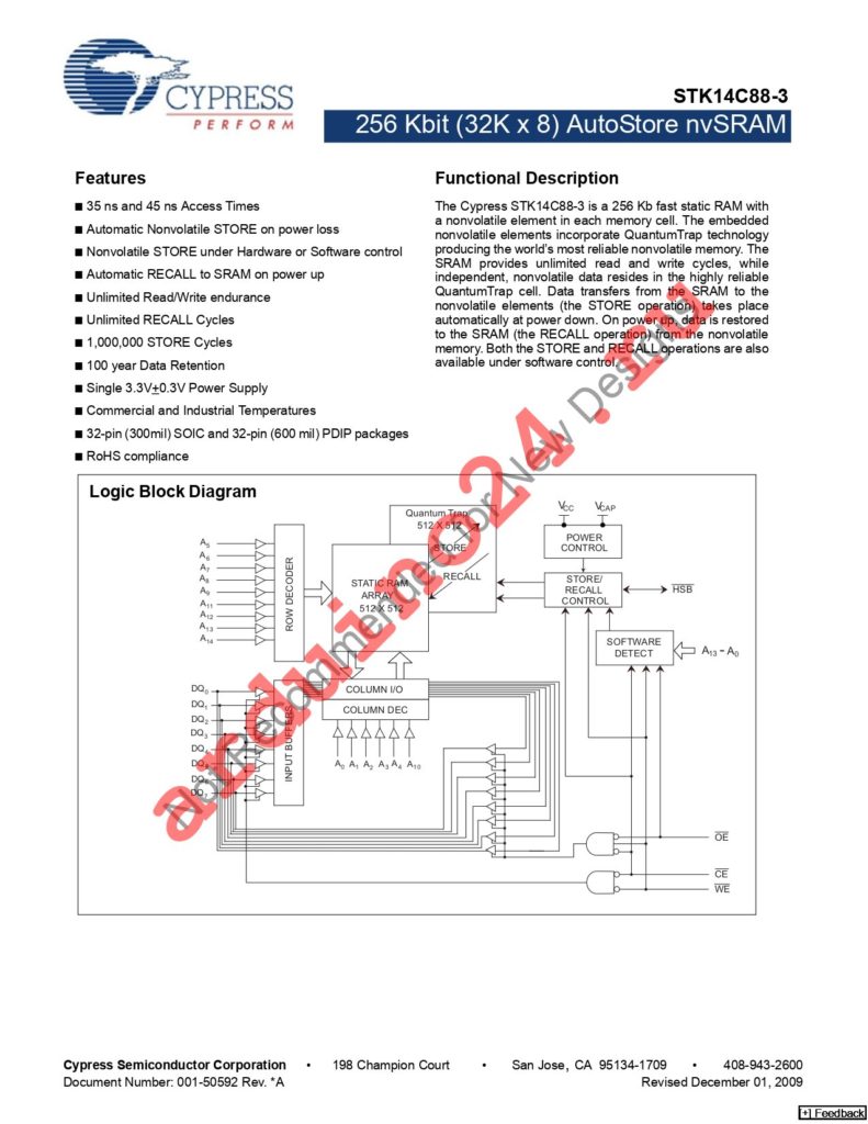 STK14C88-3NF45ITR datasheet