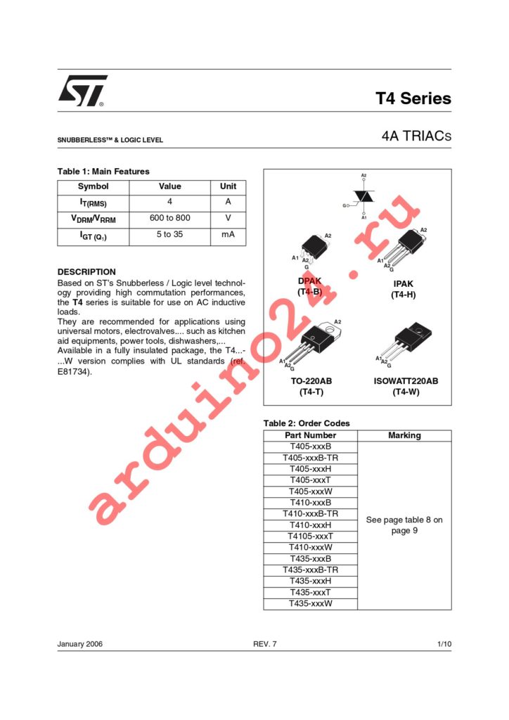 T405-600T datasheet