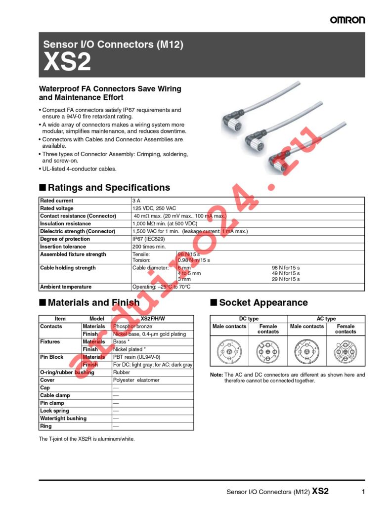 XS2C-D421 datasheet