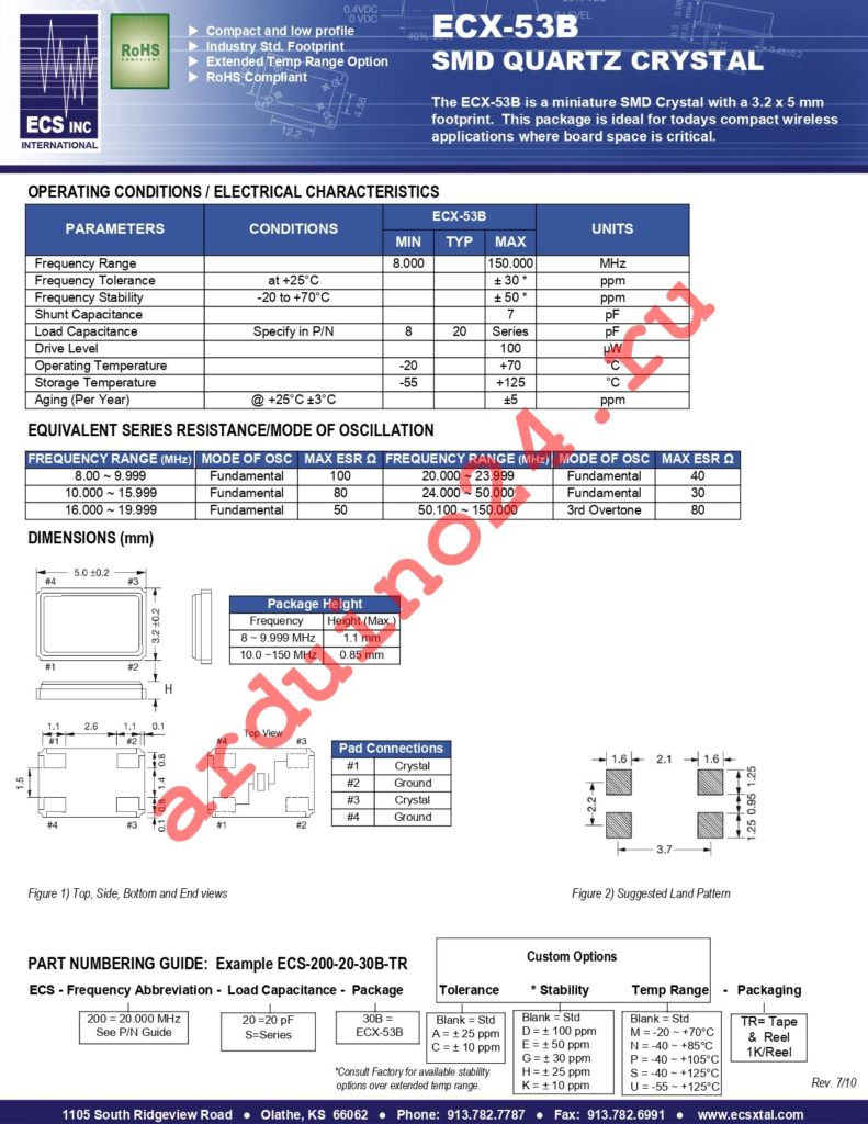 ECS-200-20-30B-TR datasheet