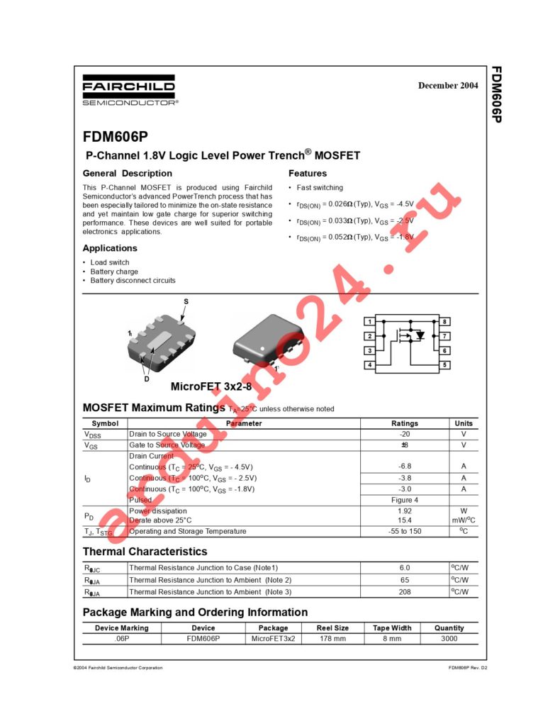 FDM606P datasheet