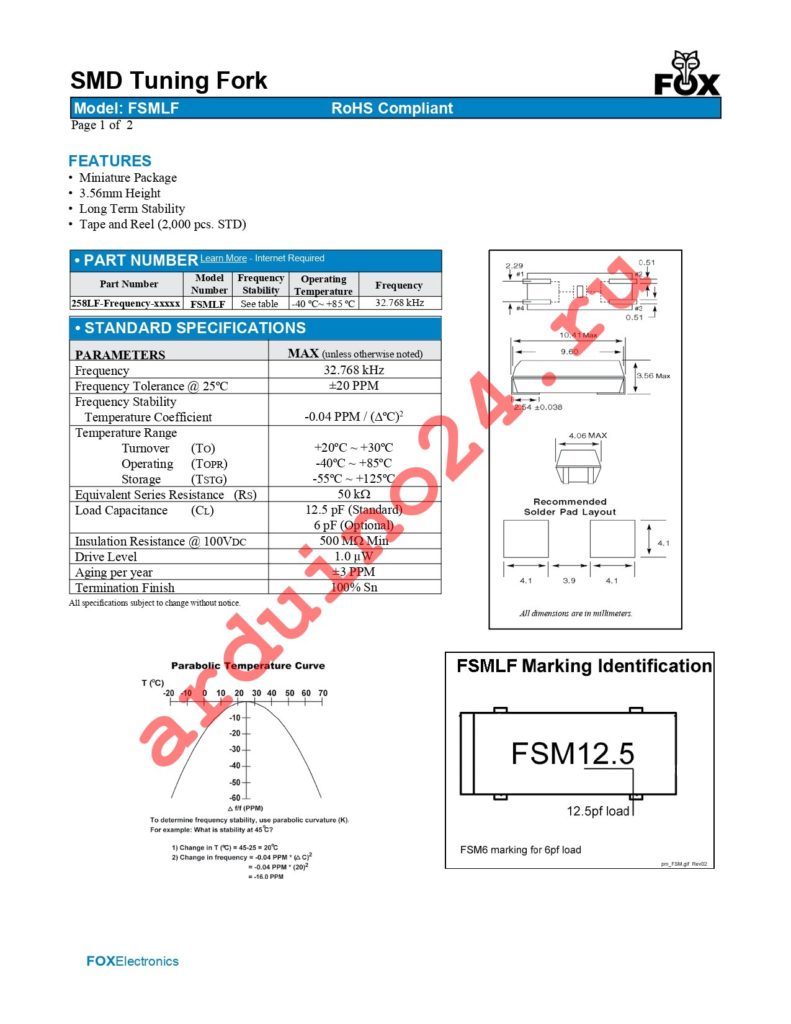 FSMLF327 datasheet