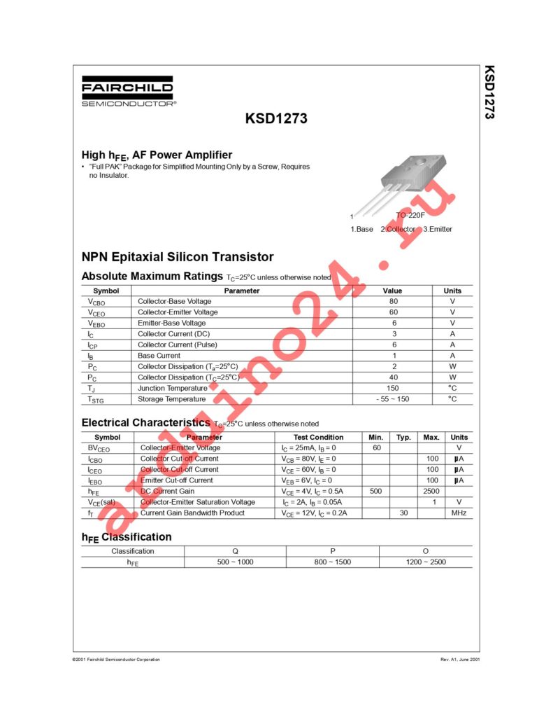 KSD1273P datasheet