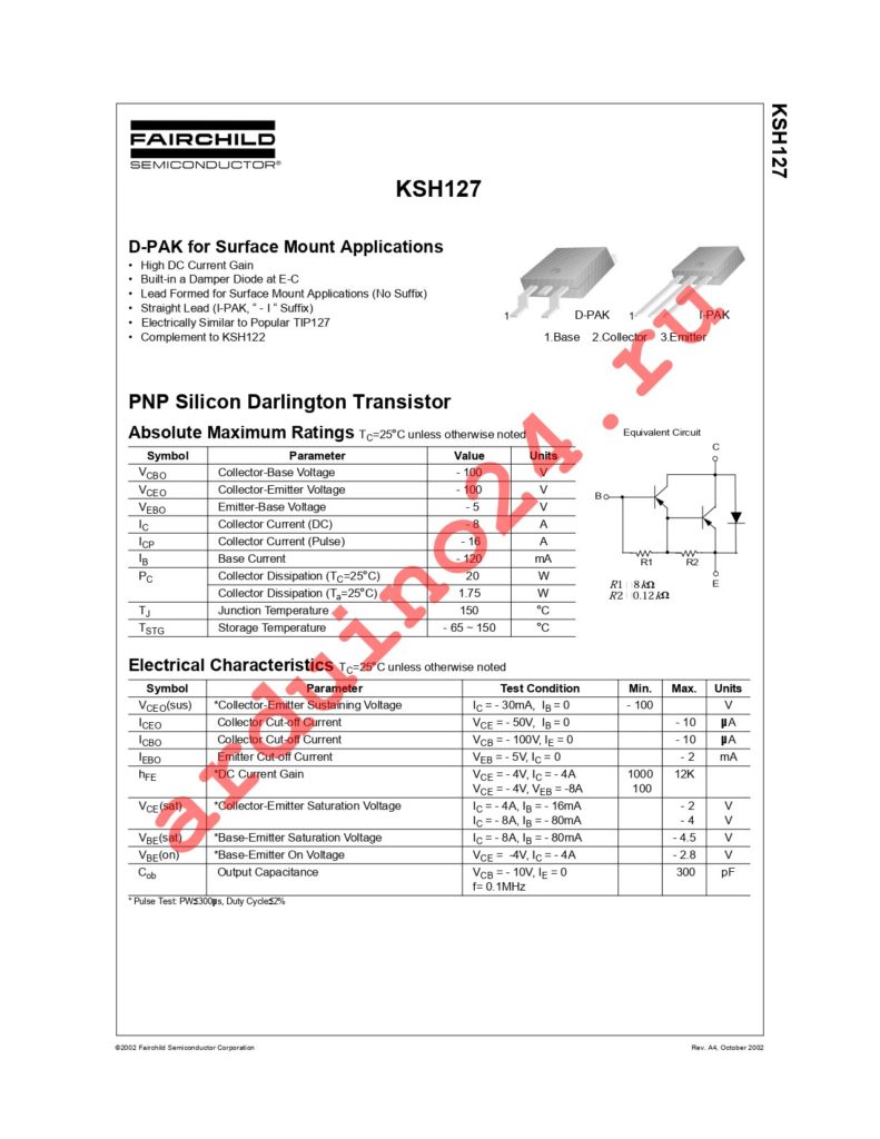 KSH127TM datasheet