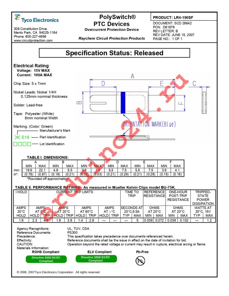 LR4-190SF datasheet