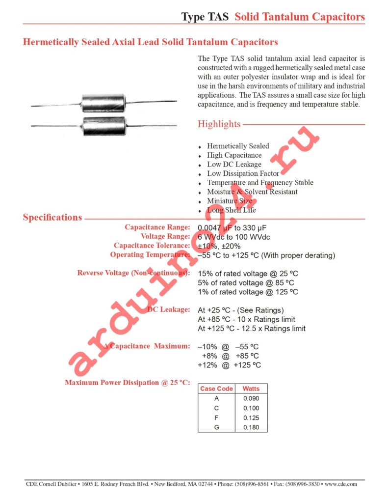 TAS155K075P1C datasheet