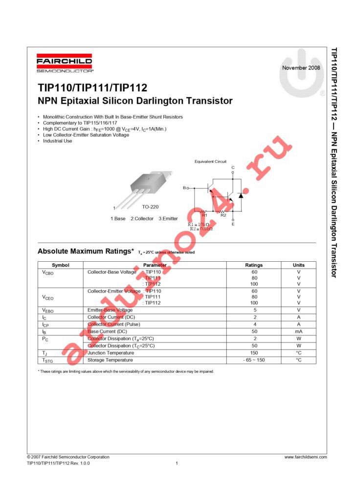 TIP111 datasheet