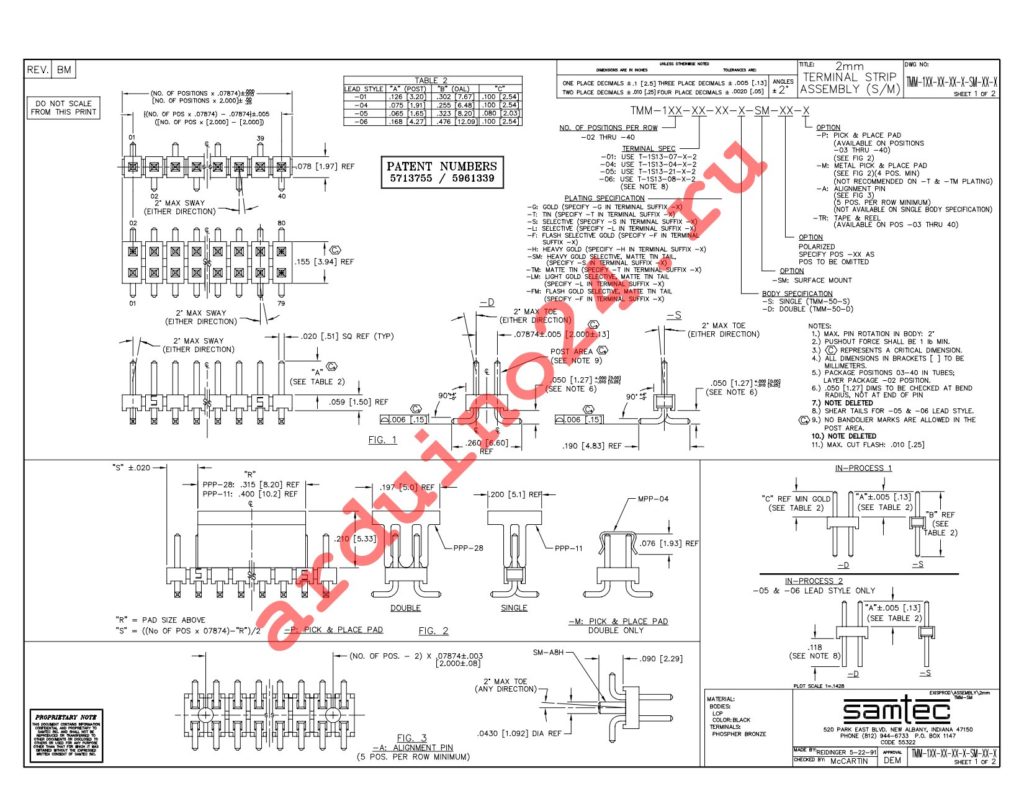 TMM-134-01-S-D-SM datasheet