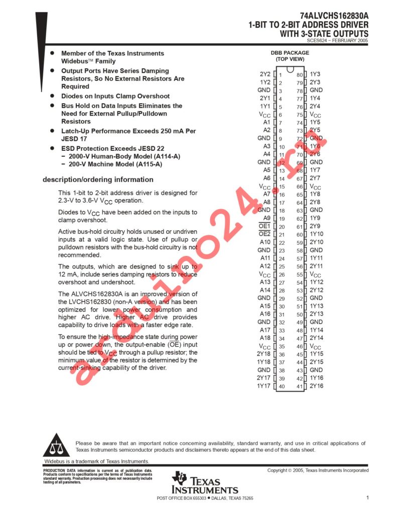 74ALVCHS162830GRG4 datasheet